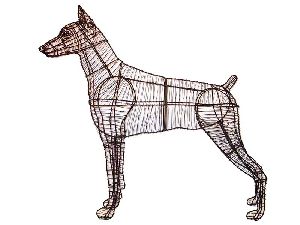 Decorative Iron Dog Sculpture