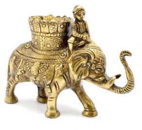 Brass Elephant Pen Holder