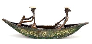 Brass Long Kerala Boat Statue