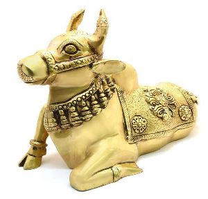 Brass Nandi Cow Statue