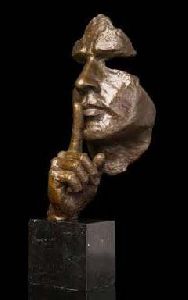 Brass Silent Man Face Statue