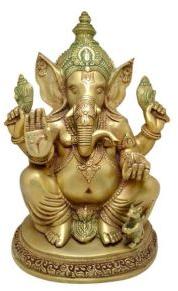 Brass Sitting Ganesha Statue