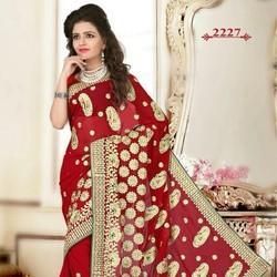 Embroidery Jari Hand Work saree