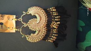 Golden chand bali with black tezzal