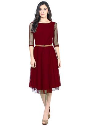 D-05 Maroon Moon Light Western Dress