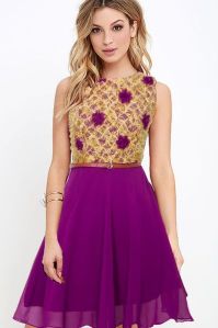 Vatika Wine Western Dress