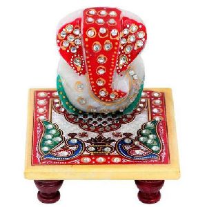 Handicraft Marble Ganesh Chowki