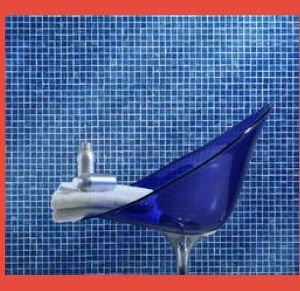 Blue Crystal Glass Bathroom Mosaic Tile
