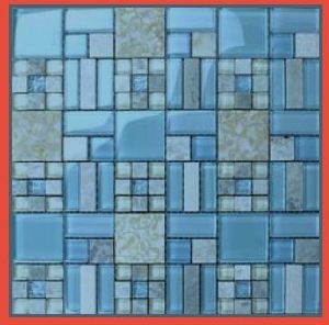 Kitchen Blue Backsplash Mosaic Tile