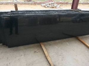 Polished Black Granite Slabs