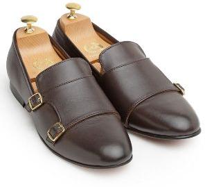 Genuine Leather Monk Brown Shoes