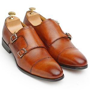 Genuine Leather Oxford Double Monk Shoes