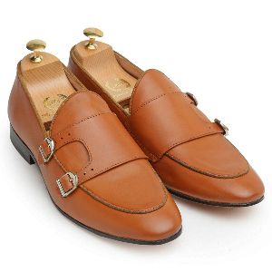 Genuine Leather Monk Tan Shoes