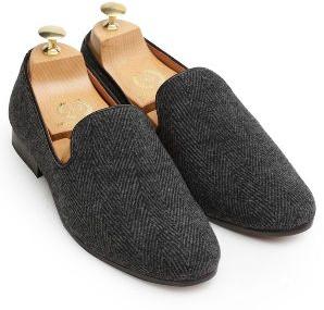 Faux Leather Dark Grey Slip Ons