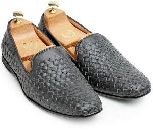 Dark Grey Woven Moccasins