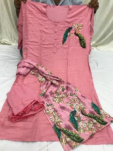 Kurti Palazzo With Chiffon Dupatta