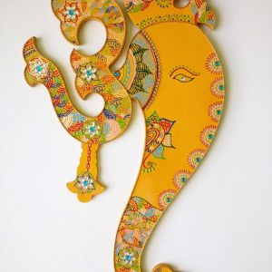 Om Ganesh Wooden Wall Hanging