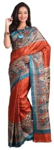 Pure silk madhubani printed saree