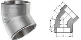 SOCKET WELD 45 DEGREE ELBOW