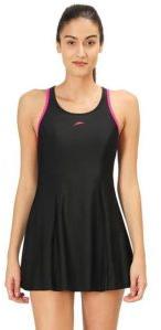 Women's Black Racer-Back Swimdress