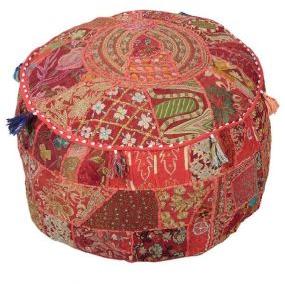 Cotton Ottoman Stool