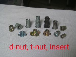 D nut, T nut. Insert. Clamp