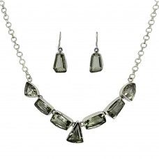 Green Amethyst Gemstone Silver Jewelry Set