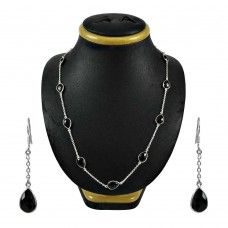 Silver Necklace and Earrings Set