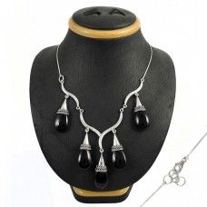 Sterling Silver Black Onyx Necklace