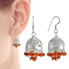 Sterling Silver Carnelian Jhumki