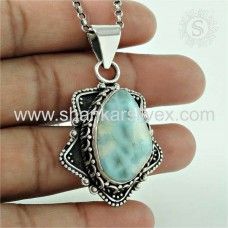 Sterling Silver Larimar Pendant