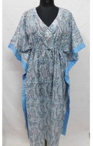 hand block printed cotton kaftan