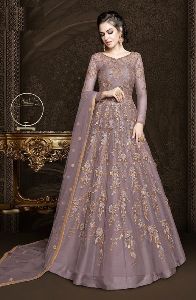 Designer Net Heavy Work Abaya Style Anarkali Suit