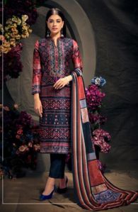 Digital Printed Straight Cut Pure Silk Salwar Suit
