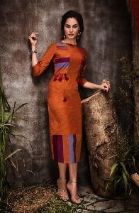 Handloom Cotton Casual Wear Straight Cut Kurti