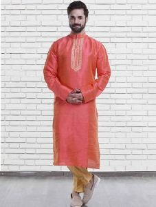 Polyester Casual Wear Embroidery Work Kurta Pajama