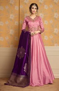 Tussar Satin Designer Gowns