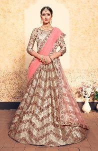 Wedding Wear New Designer Multi Work Satin Lehenga Choli