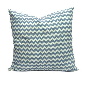 Chevron Grey Hand Block Printed Cushion Cover