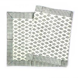 Neem Grey Salli Cotton Canvas Hand Block Printed Table Runner