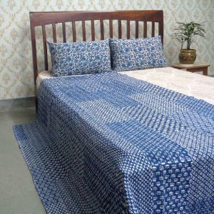 Throw Multicolor TWIN SIZE Patchwork Quilted Kantha