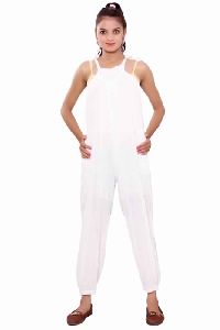 Casual Wear White Color Jumpsuit