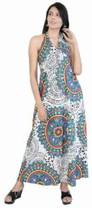 cotton printed long dress