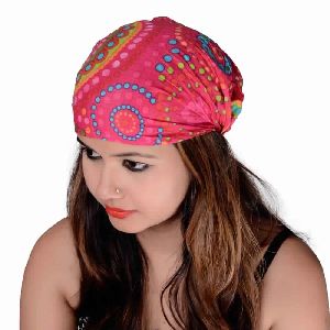 Cotton Printed Pink Color Hair Band