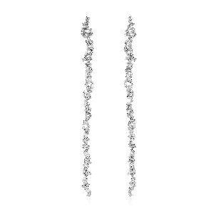 designer gold baguette diamond drop earrings