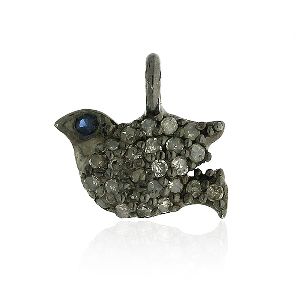 silver bird charm pendant