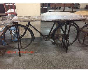 old cycle body console table