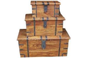 Wood Trunk Furniture - Antique Wooden Boxes