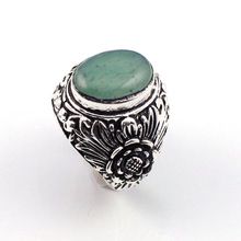 Silver Jewelry Green Jade Handmade Ring