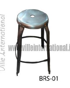 Industrial Iron Round Bar Stool